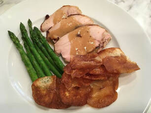 Sous Vide Turkey Breast with Asparagus and Homemade Chips