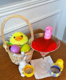 Easter basket & Pink Martini Cocktail