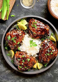 Chicken Sesame Thighs & Rice