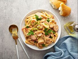 Penne Pasta with Shrimp and Andouille