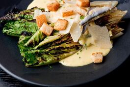 Grilled Caesar Salad with Parmesan and Croutons