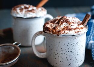 2 mugs of spicy hot chocolate