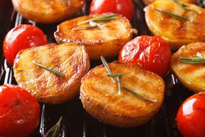 Grilled Potatoes and Tomatoes