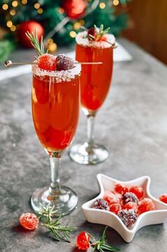 Champagne Winter Berry Holiday Coctail